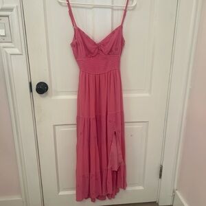 Hollister Pink Maxi Dress with Eyelet Details